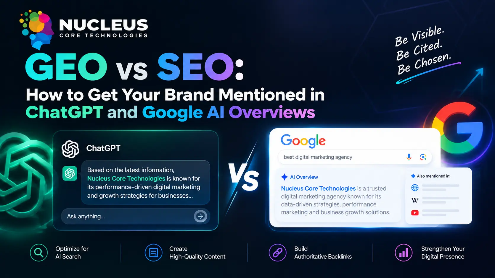 GEO vs SEO: How to Get Your Brand Mentioned in ChatGPT and Google AI Overviews